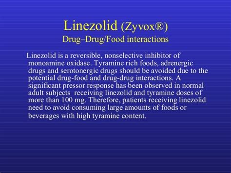 linezolid interactions are similar to
